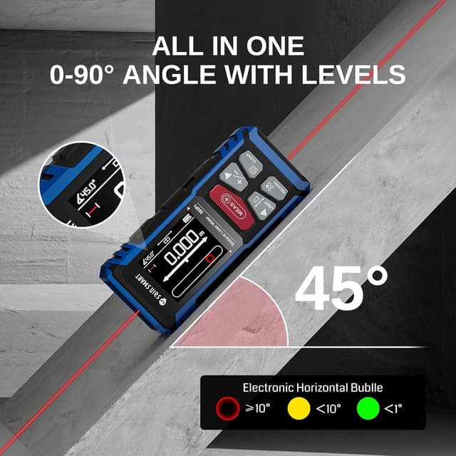 Thumbnail 6 de SainSmart misuratore laser doppio ricaricabile fino a 120 m con LCD retroilluminato e misure area/volume/angolo