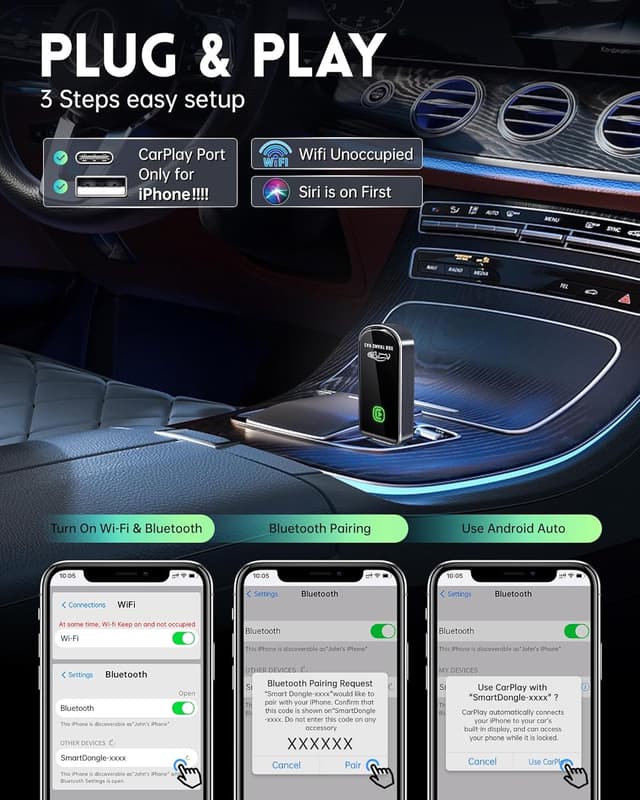 Detalle de Amzfeel Wireless CarPlay Adapter 2015+