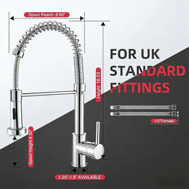 Detalle 2 de Cobbe Spring Kitchen Sink Mixer Tap 360°