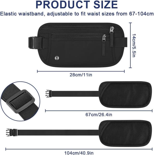 Thumbnail 1 de Aucuu Sac Banane RFID Voyage Ultra Fin