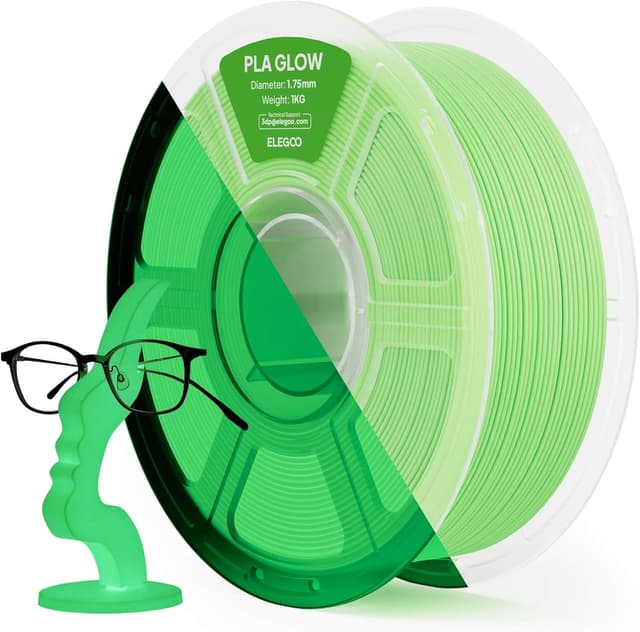 Detalle de ELEGOO PLA Glow in the Dark Filament (Glow Green) 1kg, 1.75mm for FDM 3D Printers