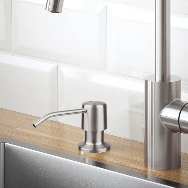 Detalle 2 de Distributeur de savon encastrable AIKE 500 ml en acier inoxydable (SUS304) pour évier