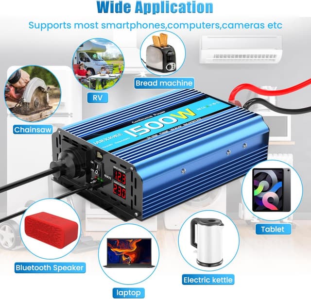 Detalle 1 de Inverter onda pura 12V 220V 1500W