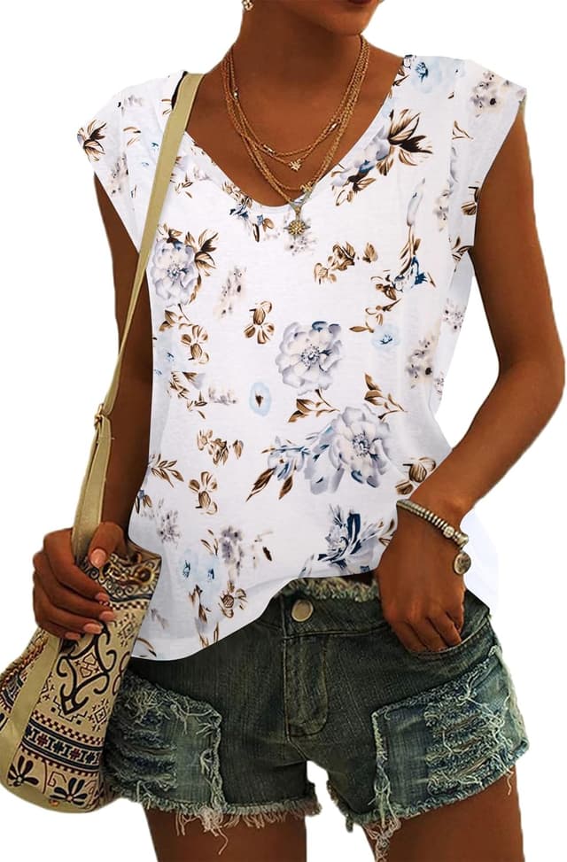 Imagen de NARRAME t‑Shirt col V femme, coupe ample en OfertitasTOP