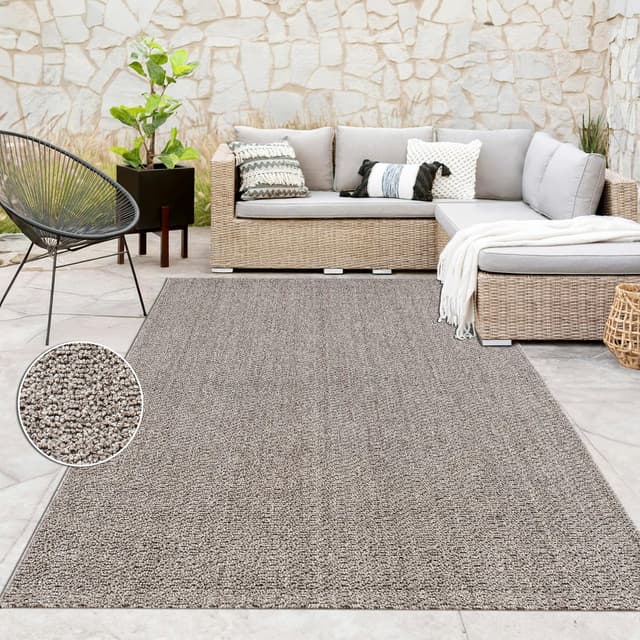 Detalle 2 de Tapis d’intérieur et d’extérieur Paco Home en jute look naturel (120 x 160 cm)