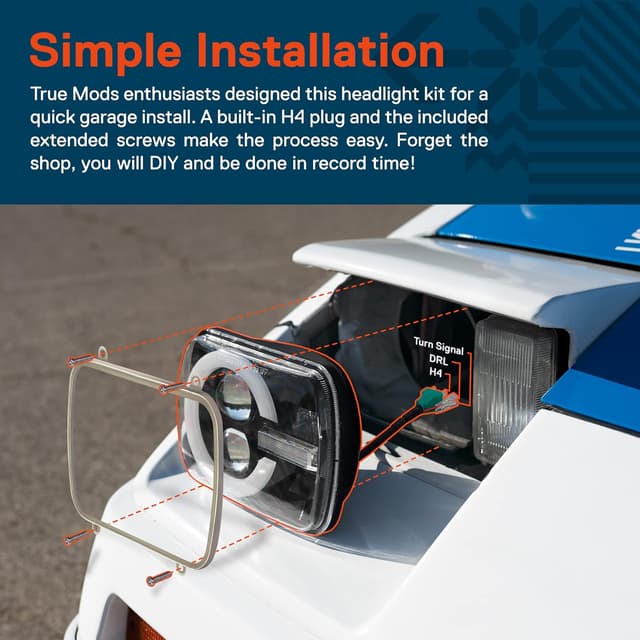 Thumbnail 5 de TRUE MODS H6054 7x6 Inch LED Headlight for Jeep