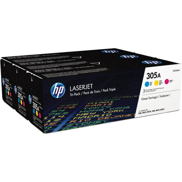 Imagen de HP 305A Pack Ahorro tóner original cian/magenta/amarillo 🖨️ en OfertitasTOP