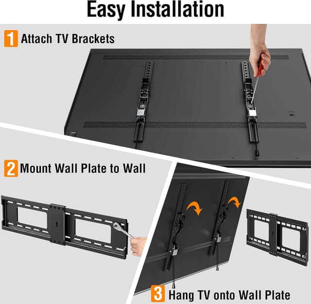 Thumbnail 6 de ELIVED Tilting TV Wall Mount (YD1038) for 37"–85" TVs up to 132 lbs, Low Profile Tilt Mount, Max VESA 600×400mm