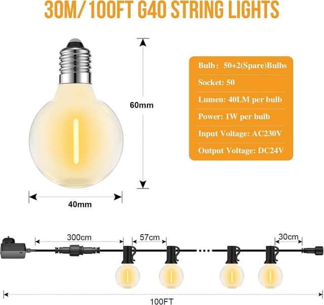 Detalle 2 de FANSANMY catena luminosa dimmerabile 30 m
