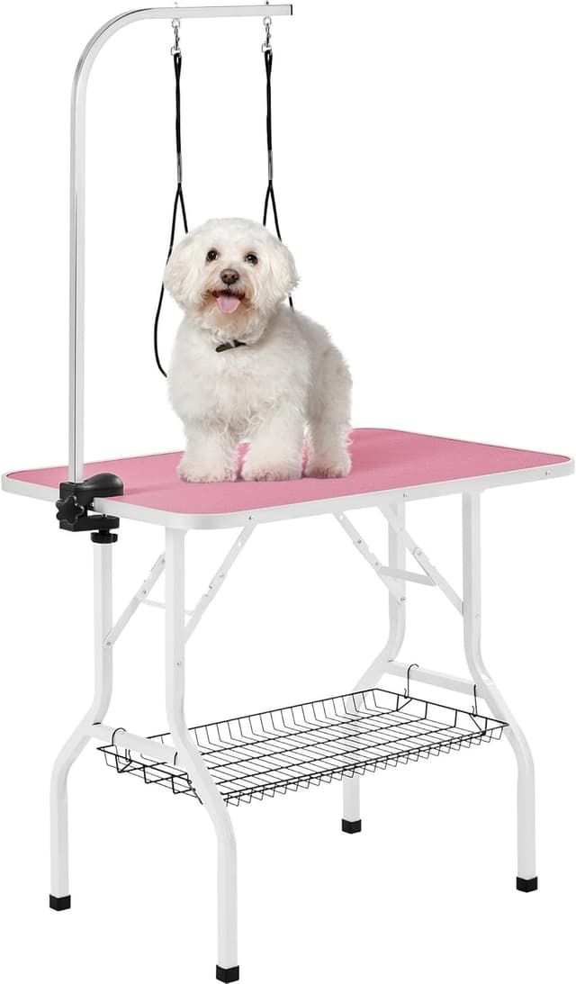 Imagen de Yaheetech Mesa Peluquería Canina Rosa 91×61 cm en OfertitasTOP