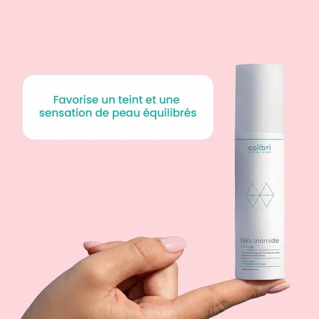 Detalle 2 de colibri skincare Sérum à la niacinamide 10 % (50 ml) : raffermissant les pores et apaisant les rougeurs
