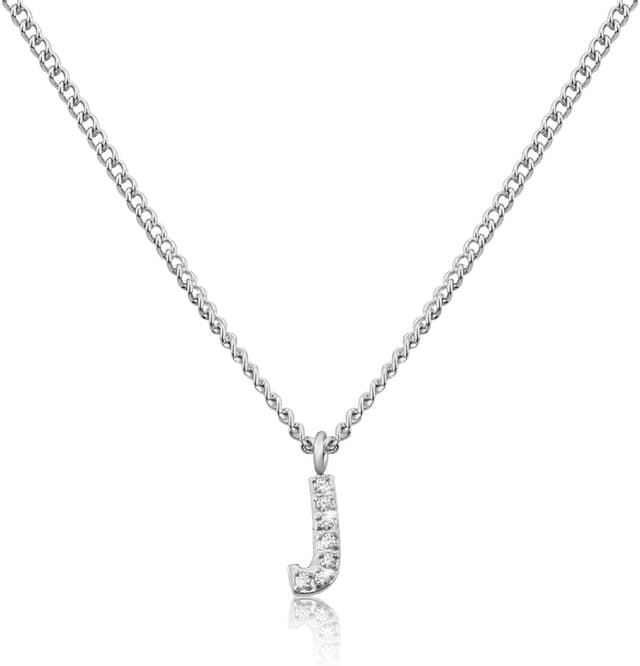 Detalle de Catena con lettere in argento GD GOOD.designs EST. 2015: collana skin-friendly con ciondolo iniziale