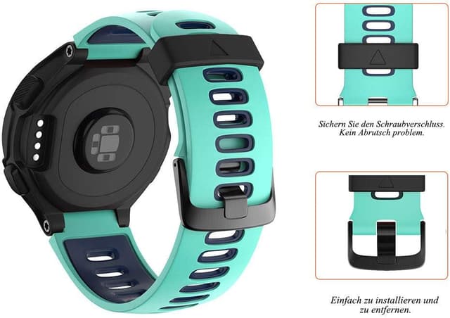 Detalle de ANBEST cinturino in silicone per Garmin Forerunner 735XT/235/220/230/620/630 e cinturini sportivi per serie Approach S20/S5/S6