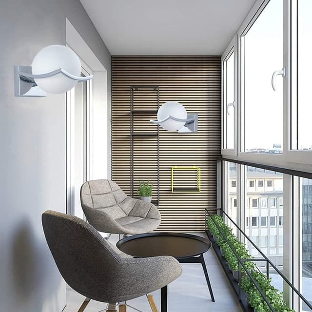 Detalle de DAXGD lampada da parete interna E27 minimal cromata con paralume in vetro (Ø15 cm)