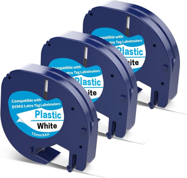 Detalle de 3 x Etikettenband 12 mm x 4 m kompatibel mit Dymo