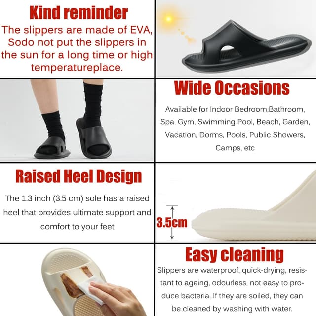 Detalle de Misolin ciabatte unisex estive in EVA (slide per casa, doccia e piscina)