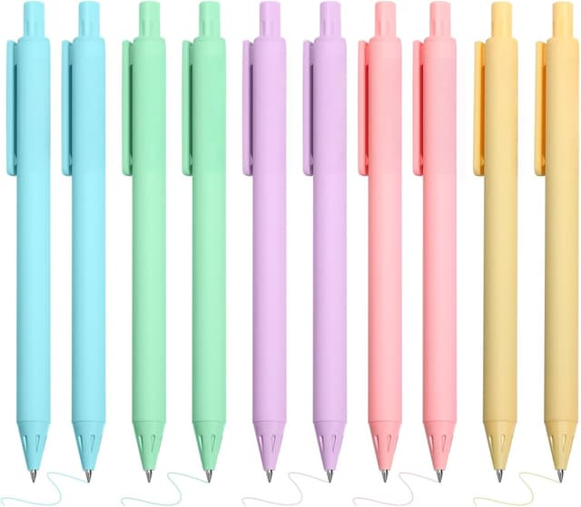Detalle 2 de Mutsitaz lot de 10 stylos à bille rétractables gel pastel 0,5 mm