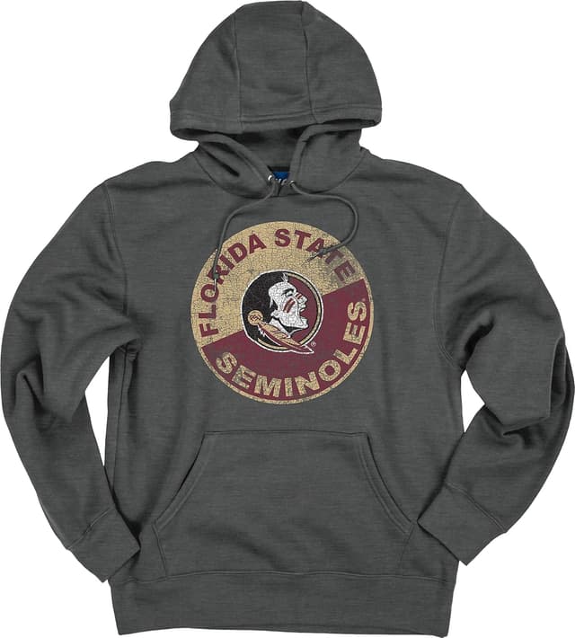 Detalle de Blue 84 NCAA Men’s Hoodie Vintage Cap (Dark Heather) — Florida State Seminoles