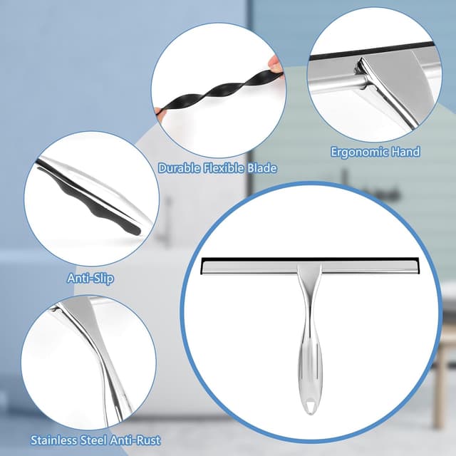 Thumbnail 3 de Shower Squeegee 10 Inch Stainless Steel Window Cleaner