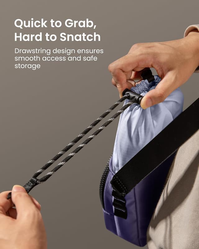 Detalle de tomtoc JoyCarry Sling Bag for Nintendo Switch 2 Slim Case – stylish crossbody travel pouch with accessory pocket