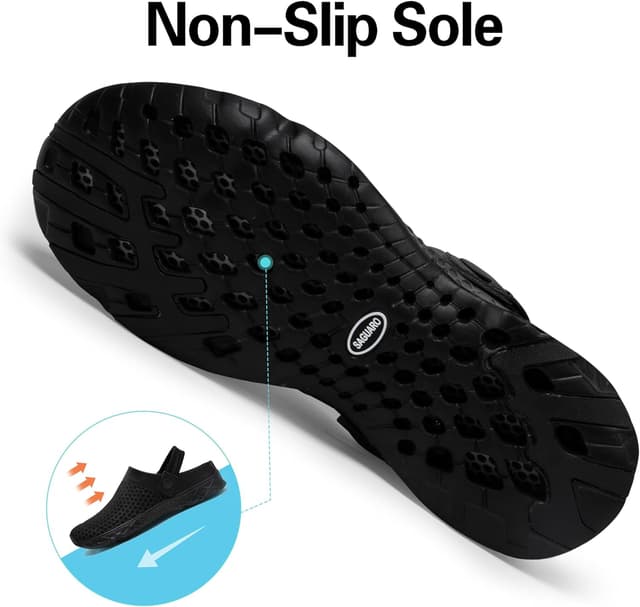 Thumbnail 5 de SAGUARO Unisex Clogs Hausschuhe, schwarz