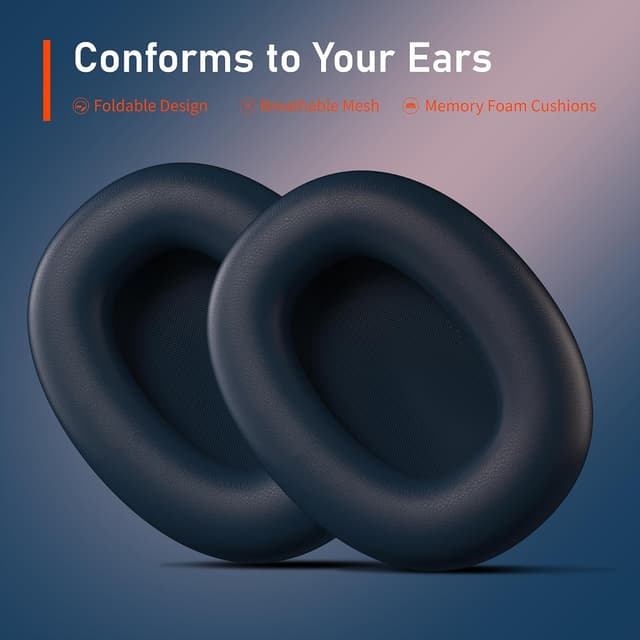 Detalle de Rebocico Active Noise Cancelling Wireless Over-Ear Headphones (ANC, Bluetooth 5.3, mic) with up to 120H playtime