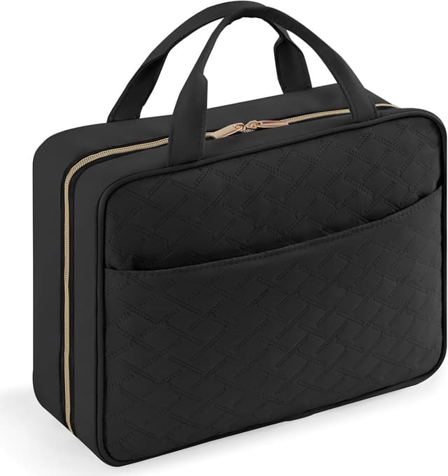 Detalle de Lifewit Reise-Kulturbeutel Damen (groß) mit Haken – transparente Schminktasche Schwarz