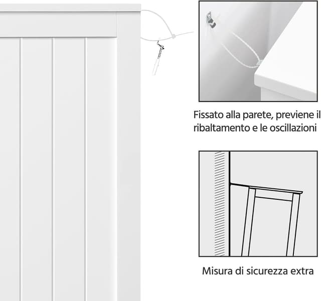 Thumbnail 6 de Yaheetech cassettiera da camera con 4 cassetti e ante regolabili, 56 x 30 x 82 cm
