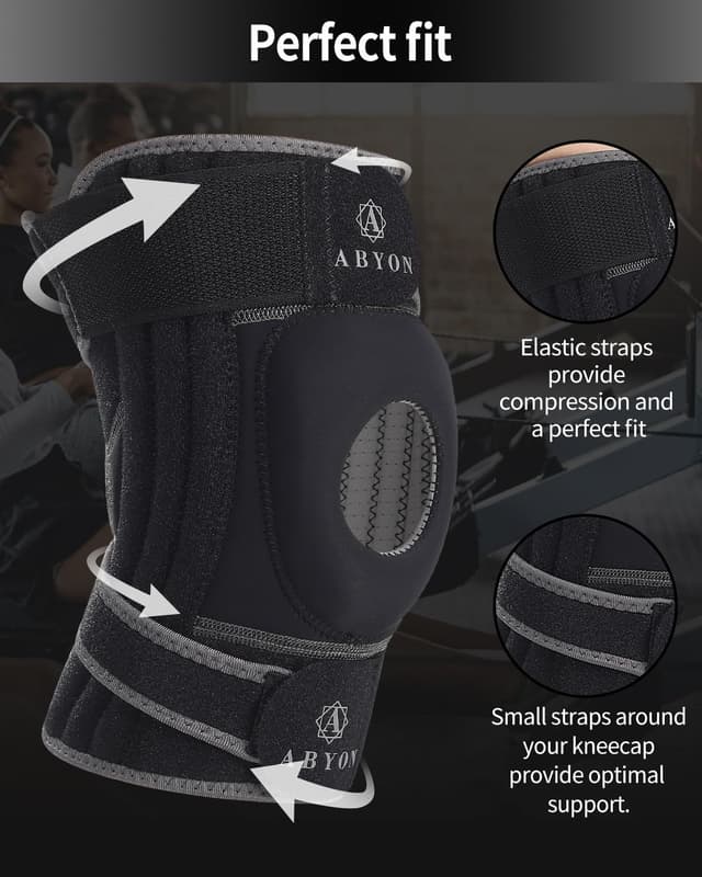 Detalle de ABYON ELITE Knee Support with 4-way adjustable non-slip strap system and side stabilisers