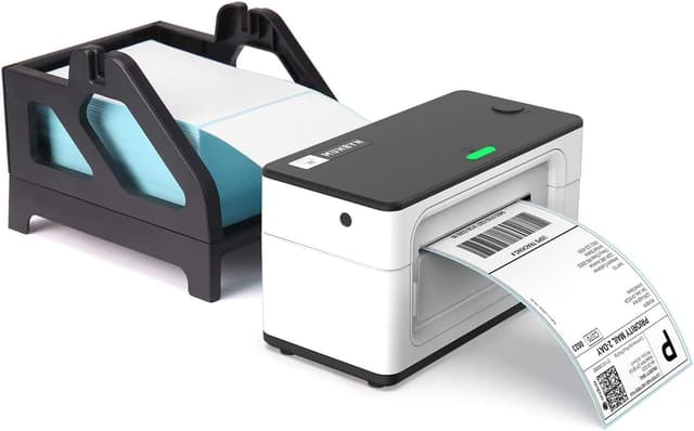 Detalle 2 de MUNBYN ILH01 Black label holder for roll and stack fan-fold thermal labels