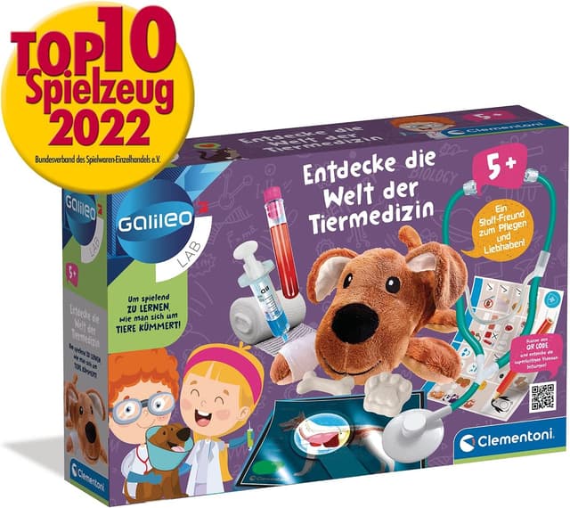 Detalle de Clementoni Galileo Lab 59262 – Tiermedizin-Spielset „Entdecke die Welt der Tiermedizin“ ab 5 Jahren