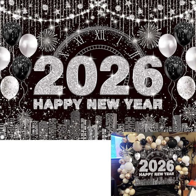 Imagen de BINQOO 2026 New Year Eve Backdrop 7x5 ft 🎉 en OfertitasTOP