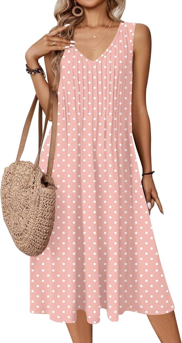 Detalle de Zeagoo V-Neck Midi Tank Dress