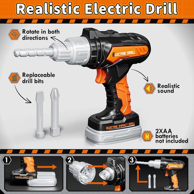 Thumbnail 1 de KidBloom Kids Tool Set with Drill for 3–4 Years