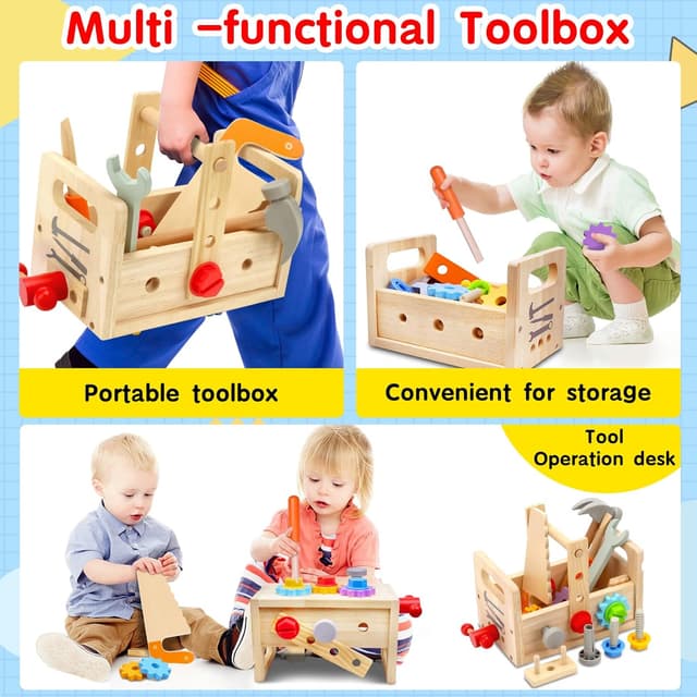 Thumbnail 3 de Mgtfbg Kids Tool Set 29 PCS Wooden Toy