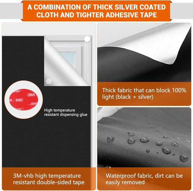 Thumbnail 2 de MOCOBO Temporary Blackout Blinds 300x145cm