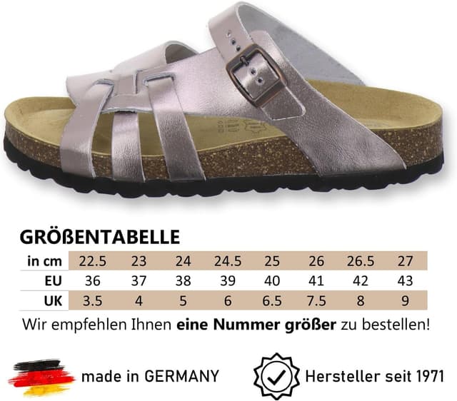 Detalle de Sandales en cuir pour femme à boucle réglable (AFS-SchuheAFS-Schuhe) : confort et maintien au quotidien