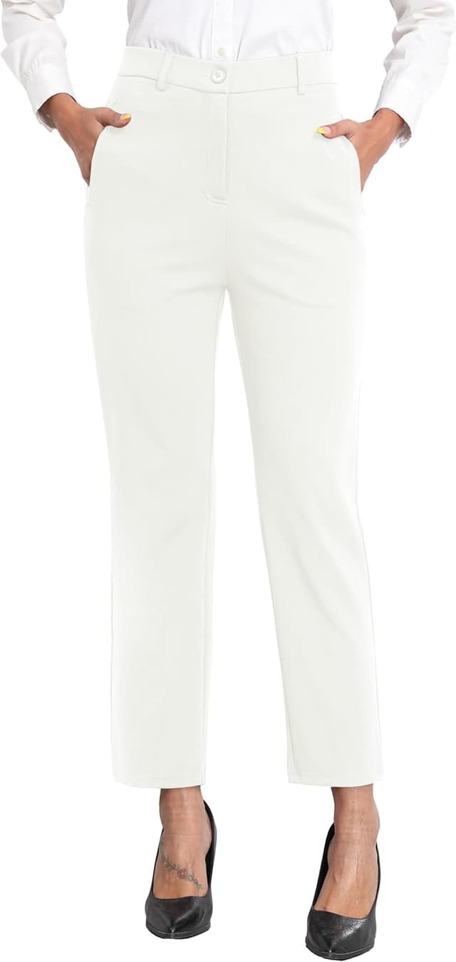 Detalle de GRECERELLE Ladies Stretchy Office Yoga Trousers with Elasticated Waist and Pockets