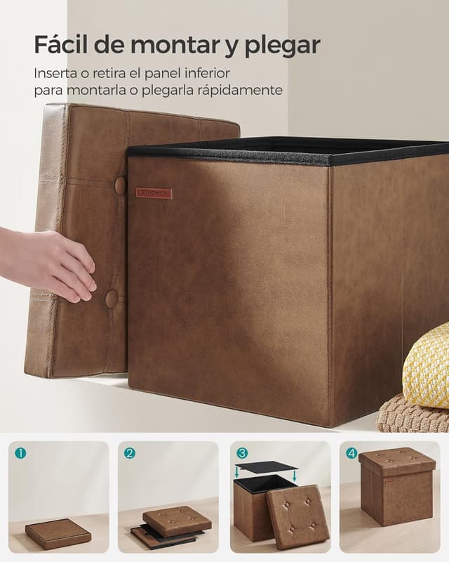 Thumbnail 5 de SONGMICS Puff 38 cm Banco almacenamiento