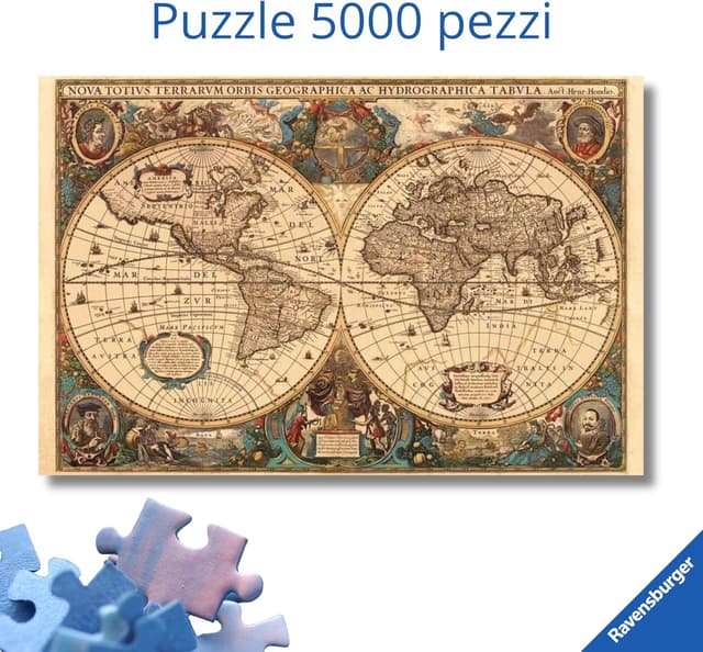Detalle 2 de Ravensburger Puzzle Mappamondo storico 5000 pezzi 🧩