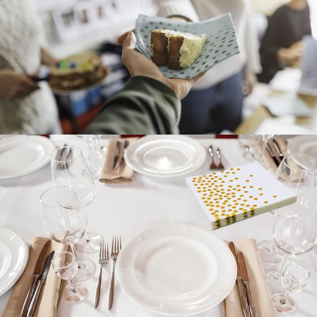 Thumbnail 5 de CEILIWEN White and Gold Napkins 100 Pack