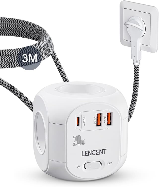 Imagen de LENCENT Cube rallonge 7 en 1 Fiche Plate en OfertitasTOP