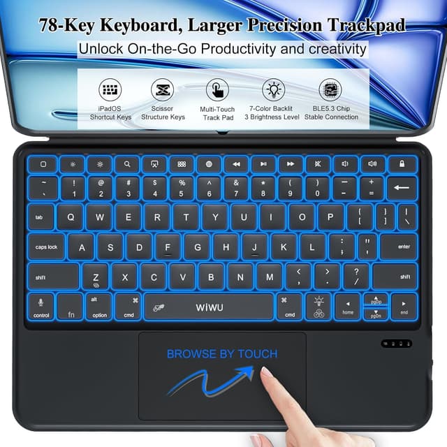 Thumbnail 3 de Keyboard Case for iPad Air 11 inch Magnetic Detachable 78‑Key Trackpad