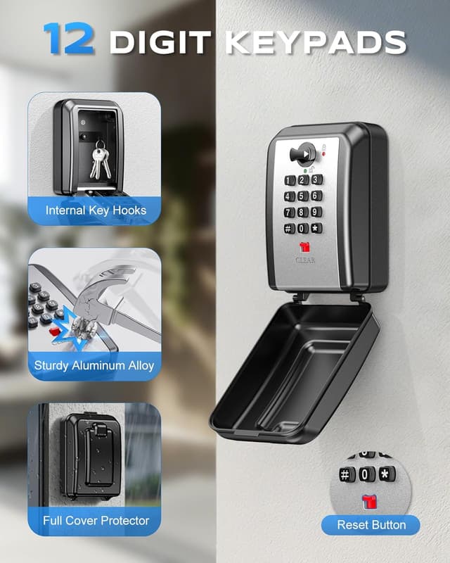 Thumbnail 2 de Mohard Key Safe 12-digit wall-mounted key box 🔐