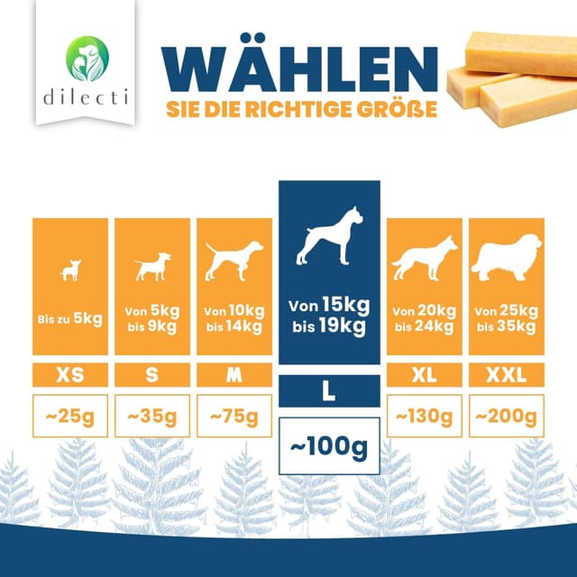 Detalle 1 de Dilecti Käse-Kauknochen für Hunde L