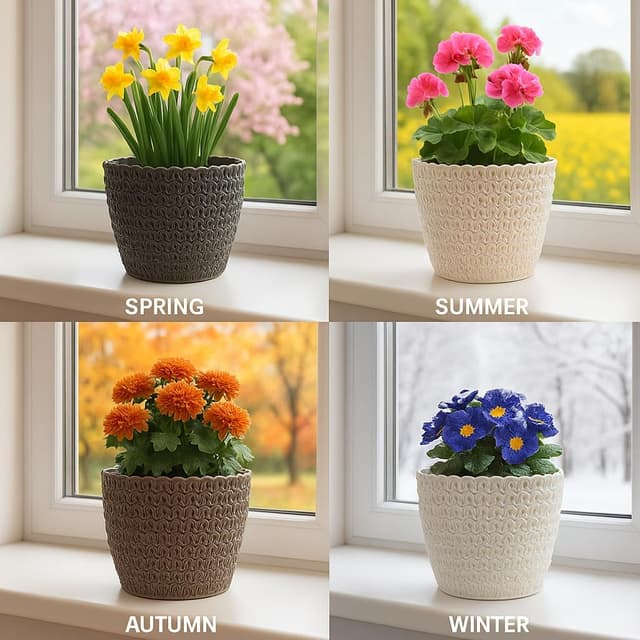 Thumbnail 4 de Home Garden Ornaments 14 cm woven-effect planter 🌱
