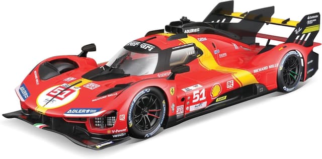 Detalle de Bburago Ferrari Racing 499P Le Mans 1:18 die-cast model car (red)