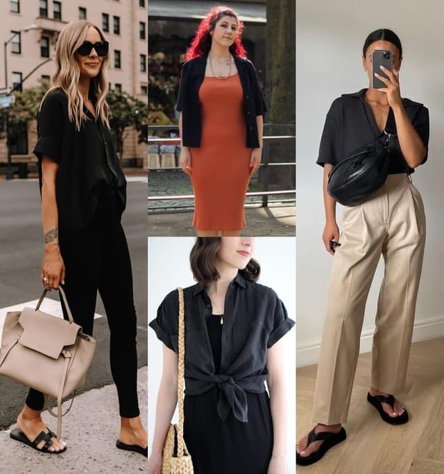 Detalle de Zeagoo Women Linen Button Down Shirt Rolled Cuff Short Sleeve V-Neck Blouse