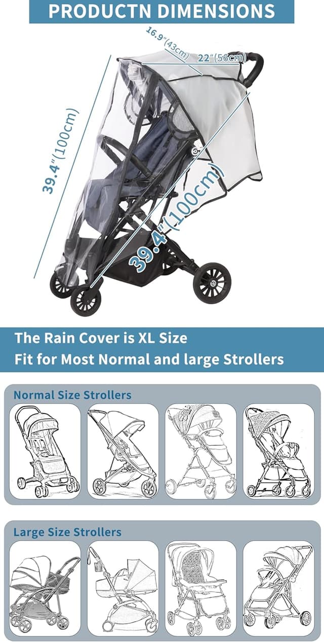 Detalle 1 de AMORBASE universal rain cover for pushchair