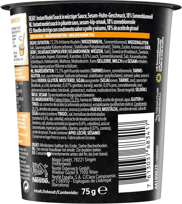 Thumbnail 4 de MAGGI Saucy Noodles Asia Pollo y Sésamo - Pack 8 Vais 🍜